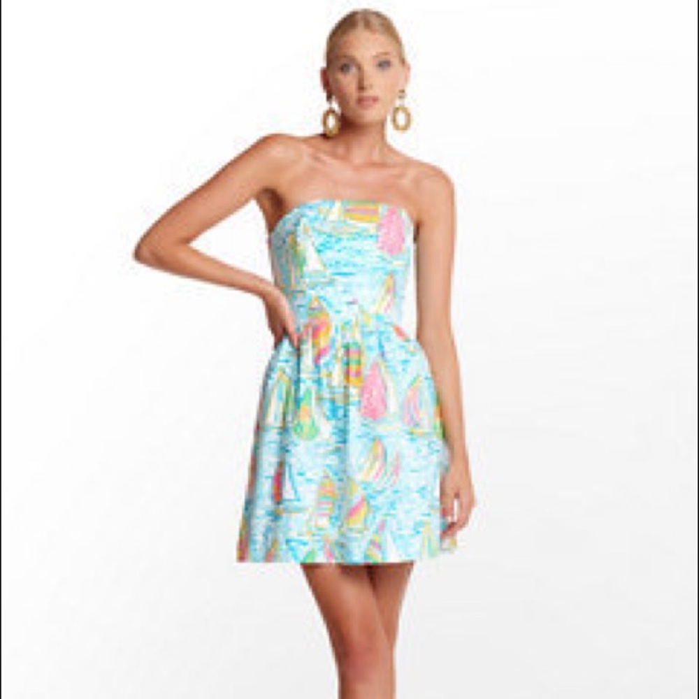 Lilly Pulitzer Strapless You Gotta Regatta dress